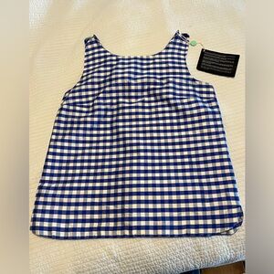 NWT Emporio Armani blue and white checkered sleeveless top xl
